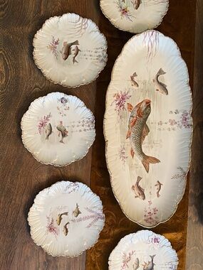 Perfect Father’s Day - Spectacular Antique, Limoges Platter & Plates
